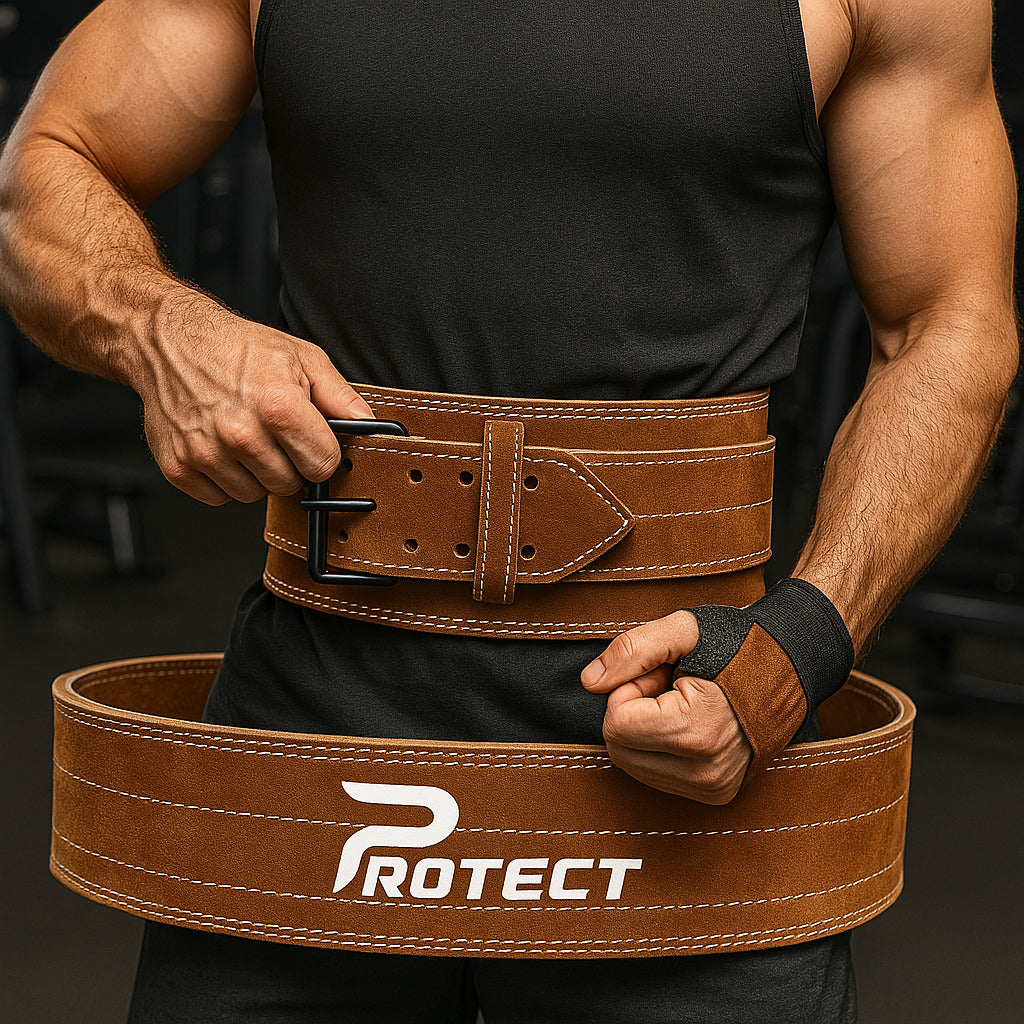 Suede Leather Gym Belt – Adjustable Support for Weightlifting & Powerlifting