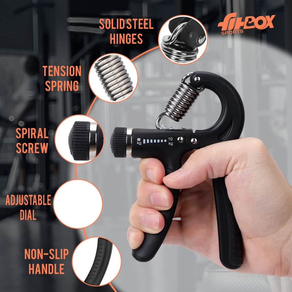Adjustable Hand Grip Strengthener (10-60kg) – Forearm Exerciser with Counter