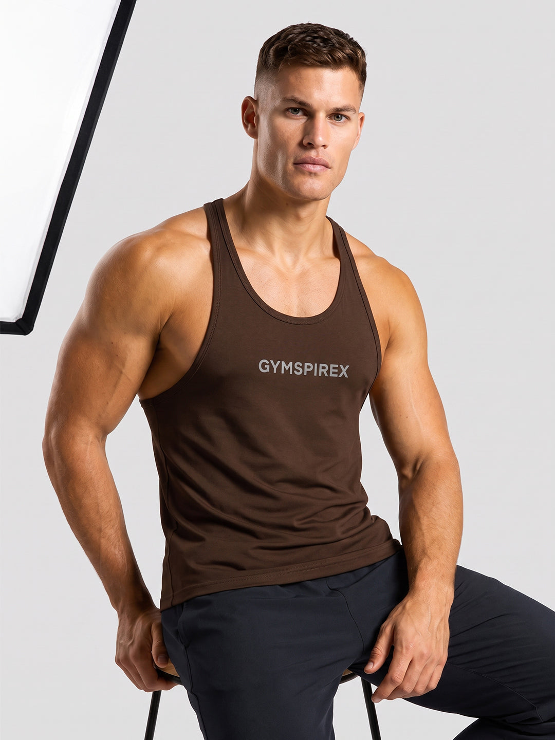 GymSpireX Performance Stringer Tank Top for men