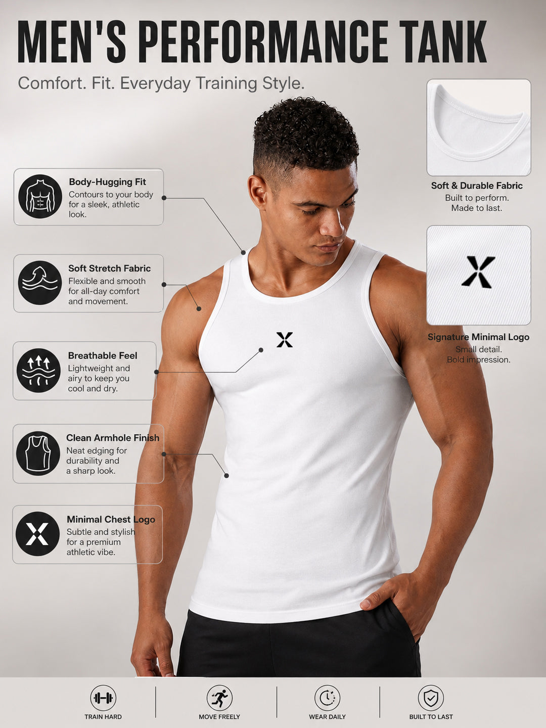 GymSpirex Ribbed Performance Vest