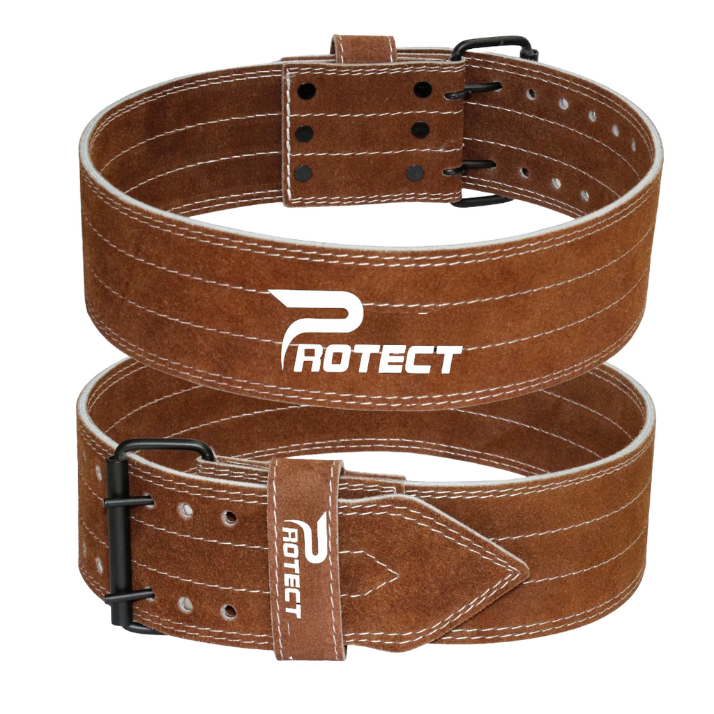 Suede Leather Gym Belt – Adjustable Support for Weightlifting & Powerlifting