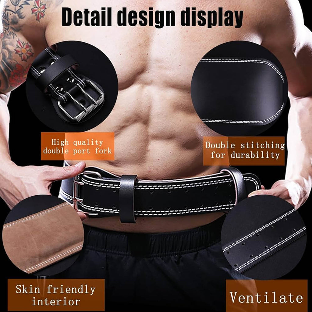 Leather Gym Belt – Adjustable Support for Weightlifting & Powerlifting