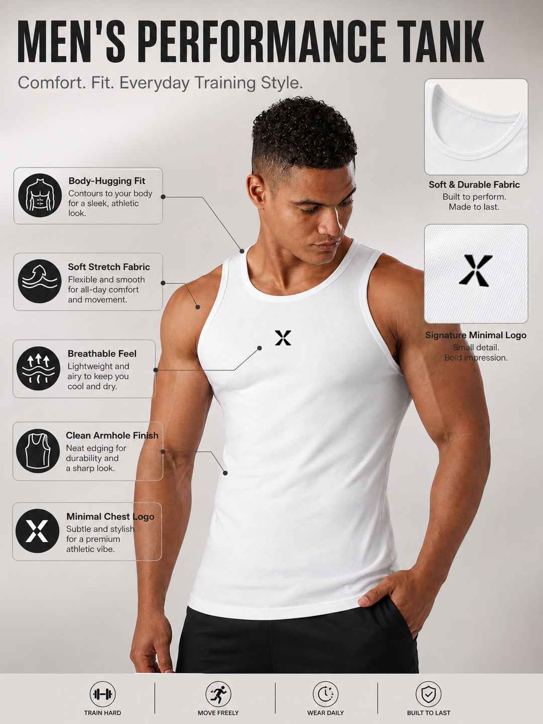 GymSpirex Ribbed Performance Vest
